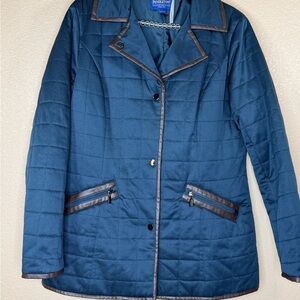 Pendleton Navy Quilted Puffer Jacket Sz L Equestrian Core Preppy